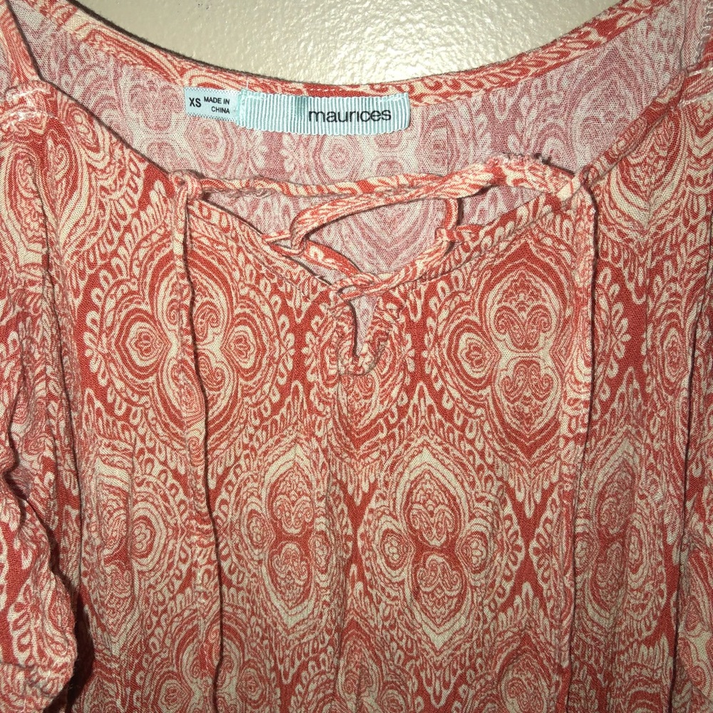 Burnt Orange and Cream Dress